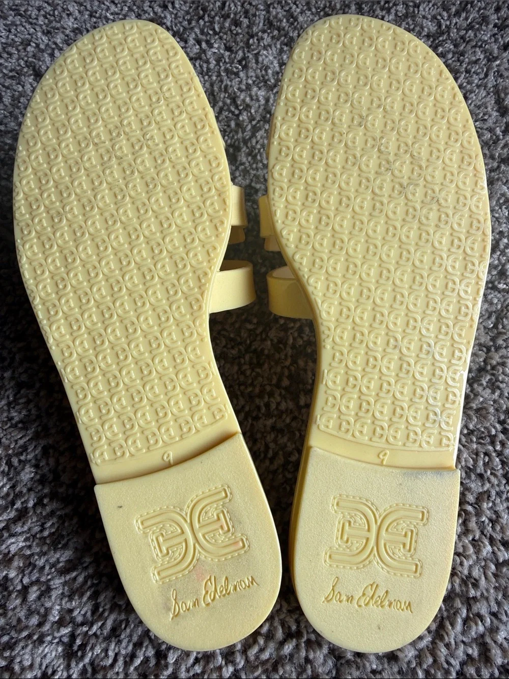 Sam Edelman Bay Jelly Sandals Slides Yellow Citron Size 9
